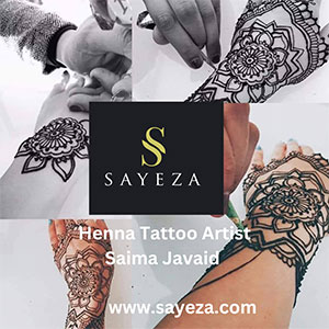 "sayeza henna tattoo artist family parties"